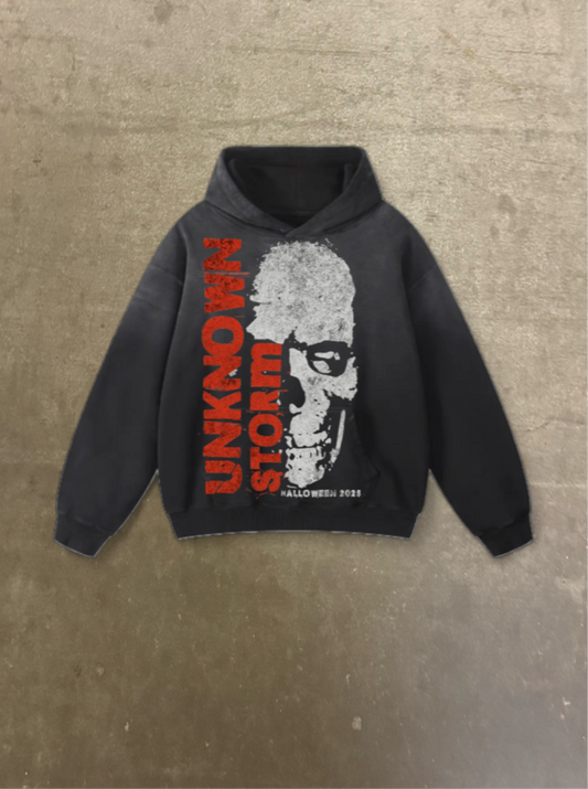 Skull Sunfade Oversized Hoodie