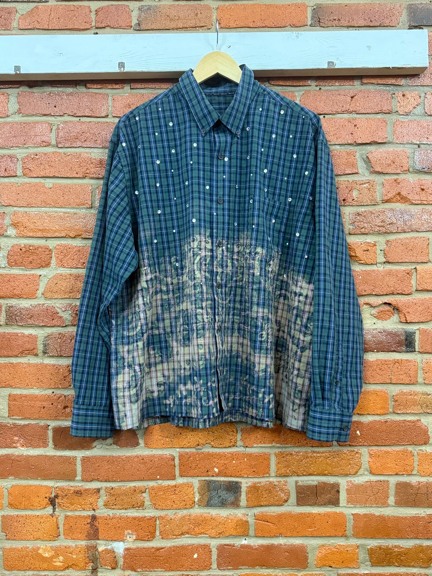 1 of 1 rhinestone button up