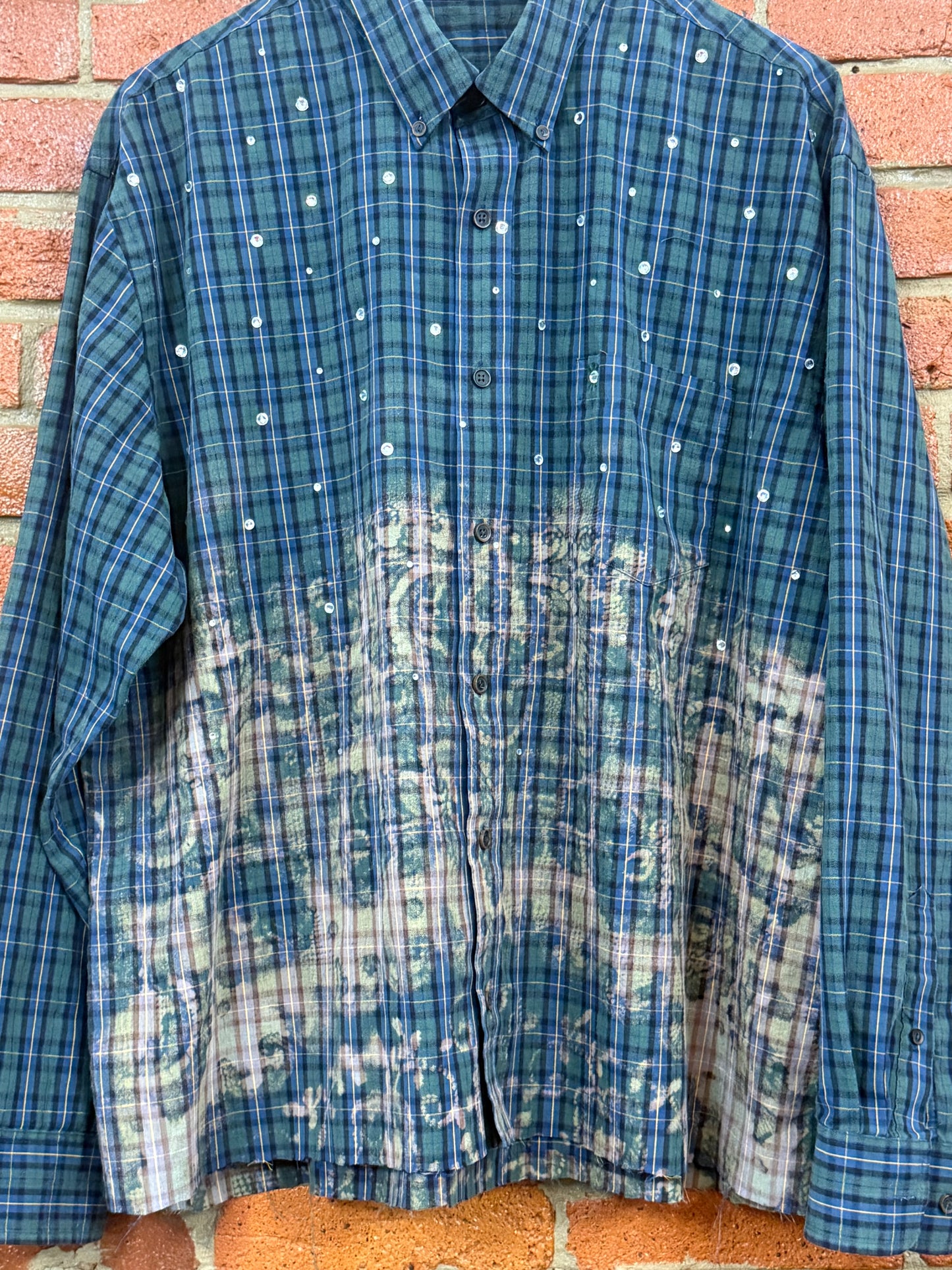 1 of 1 rhinestone button up